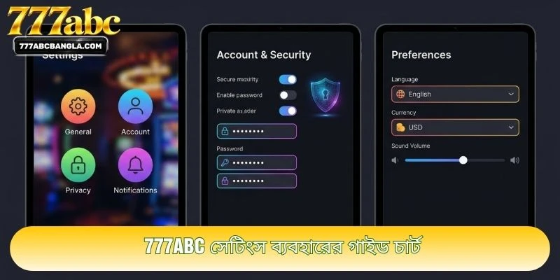 777ABC সেটিংস ব্যবহারের গাইড চার্ট