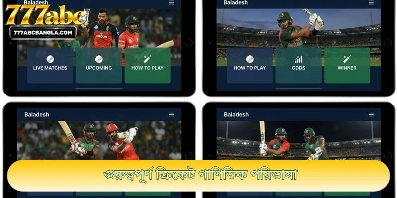 গুরুত্বপূর্ণ ক্রিকেট গাণিতিক পরিভাষা