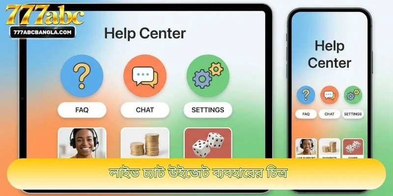 লাইভ চ্যাট উইজেট ব্যবহারের চিত্র